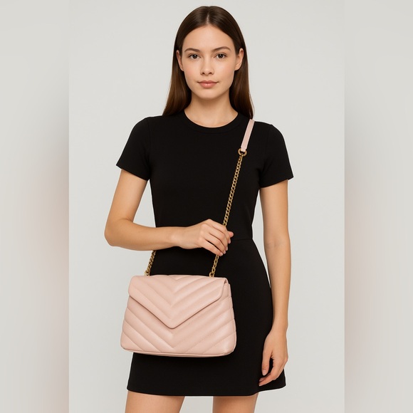 SHEIN Blush Pink Chevron Crossbody Bag - Picture 1 of 2
